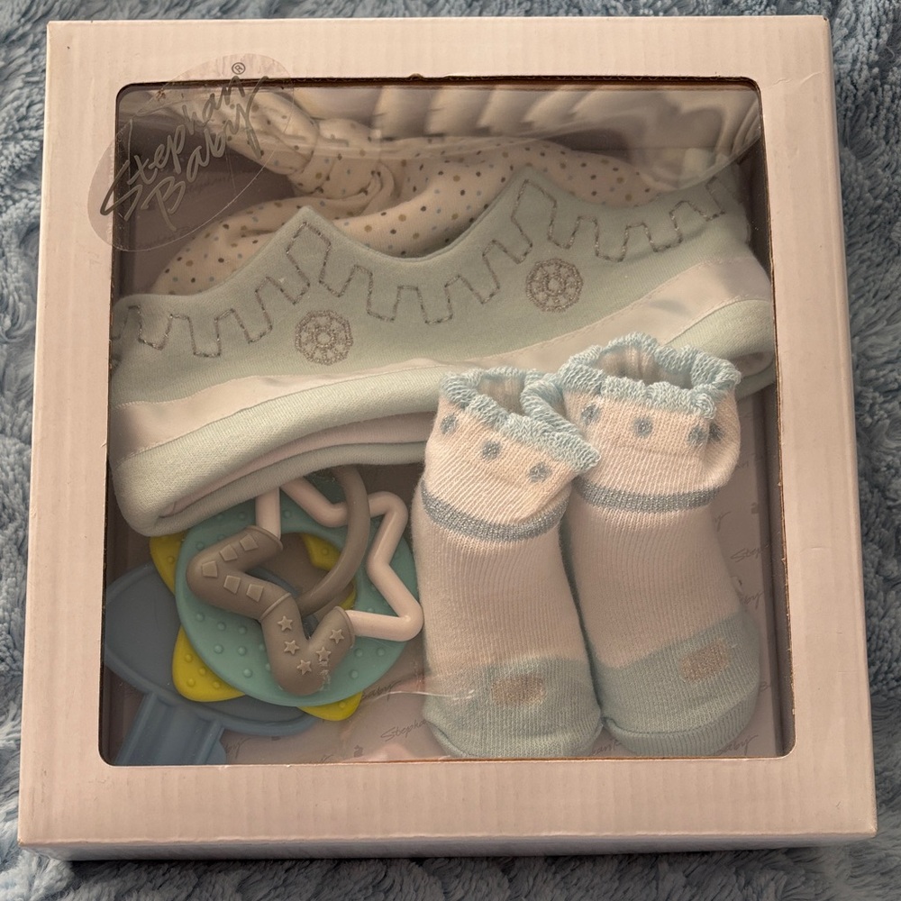 Baby Gift Set with Booties and Teether